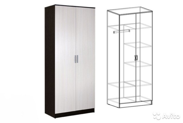 Шкаф 2-х ств. комбинир.