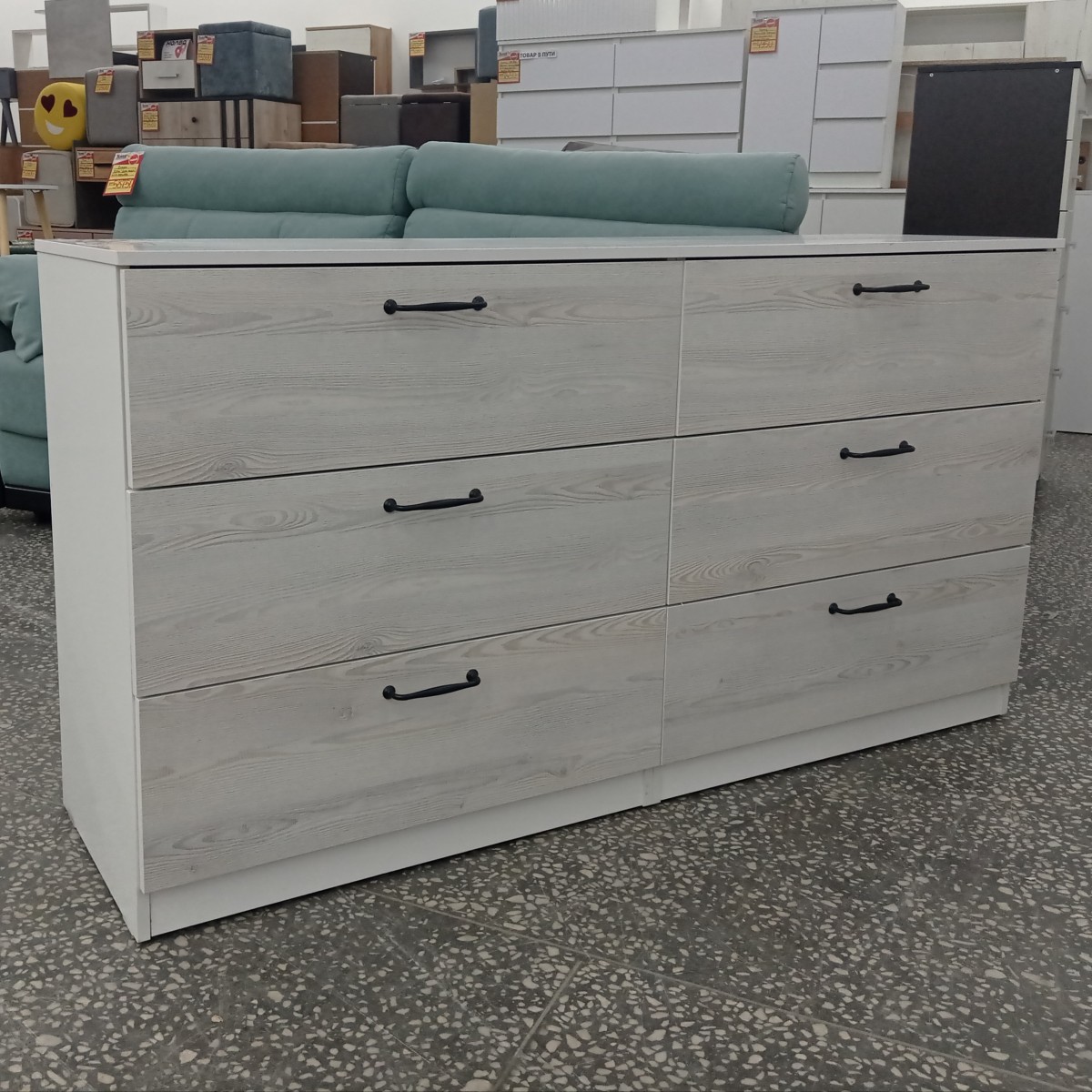 Комод 2.083 "Лотос" (белый/сосна белая)