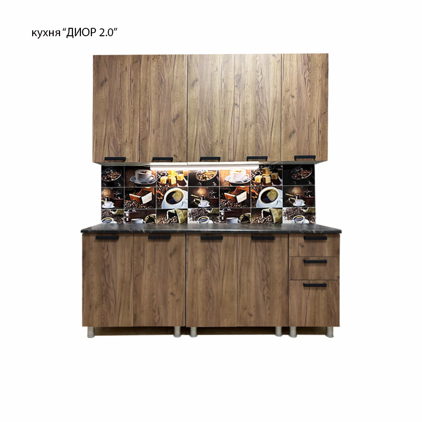 Кухня Диор (высокие шкафы) 2м