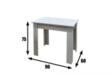Стол обеденный №1 премиум крафт белый 0