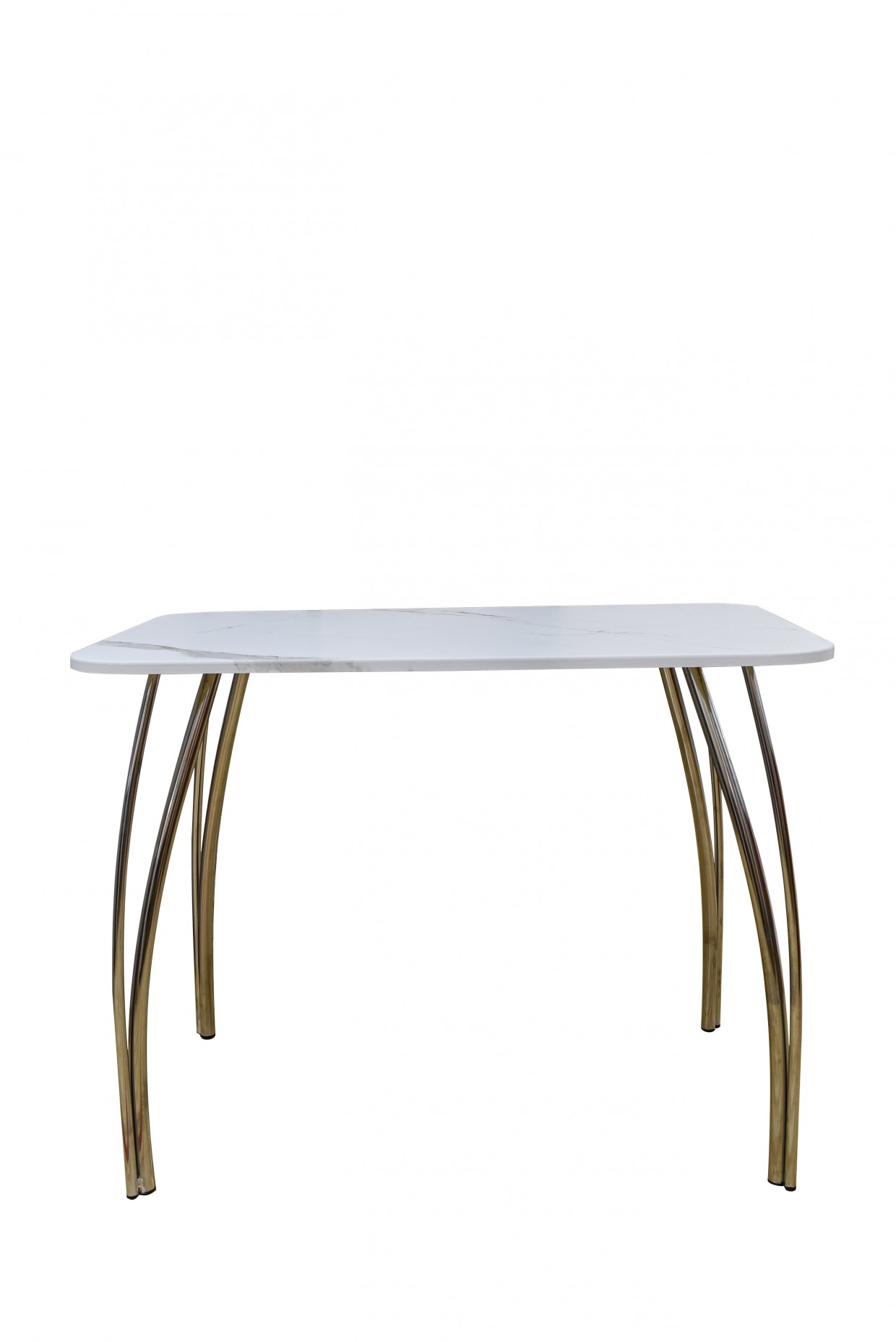 Стол обеденный (металлокаркас/ белый мрамор)